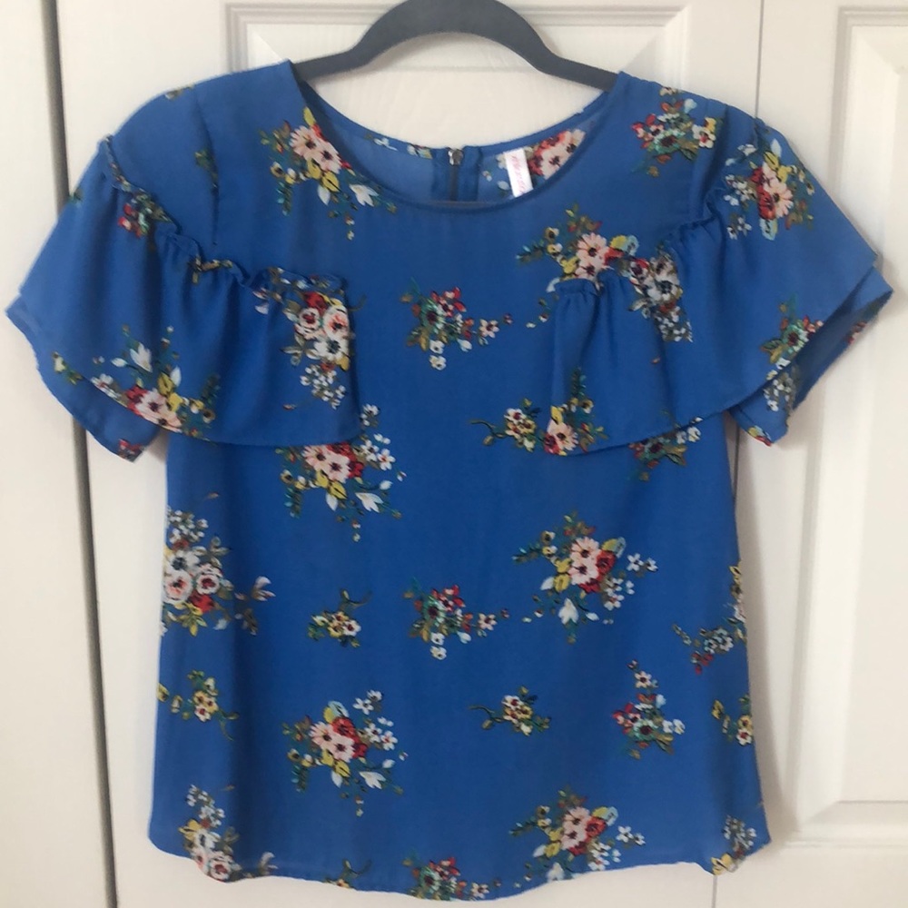 Sheer ruffle blouse
